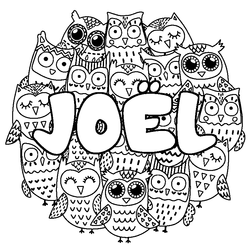 Coloraci&oacute;n del nombre JO&Euml;L - decorado b&uacute;hos
