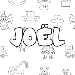 Coloraci&oacute;n del nombre JO&Euml;L - decorado juguetes
