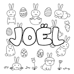 Coloraci&oacute;n del nombre JO&Euml;L - decorado Pascua