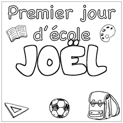 Coloraci&oacute;n del nombre JO&Euml;L - decorado primer d&iacute;a de escuela