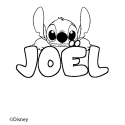 Coloraci&oacute;n del nombre JO&Euml;L - decorado Stitch