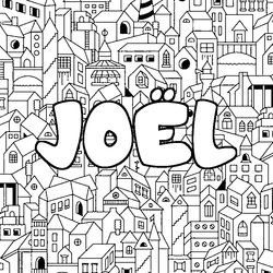 Coloraci&oacute;n del nombre JO&Euml;L - decorado ciudad