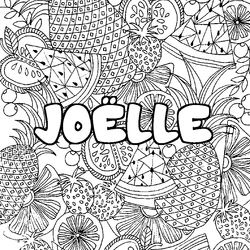 Coloraci&oacute;n del nombre JO&Euml;LLE - decorado mandala de frutas