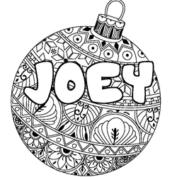 Coloraci&oacute;n del nombre JOEY - decorado bola de Navidad