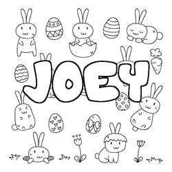 Coloraci&oacute;n del nombre JOEY - decorado Pascua