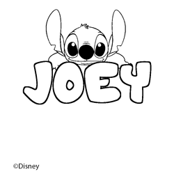 Coloraci&oacute;n del nombre JOEY - decorado Stitch