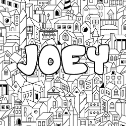 Coloraci&oacute;n del nombre JOEY - decorado ciudad