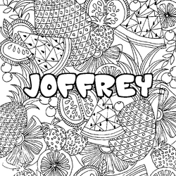 Coloraci&oacute;n del nombre JOFFREY - decorado mandala de frutas