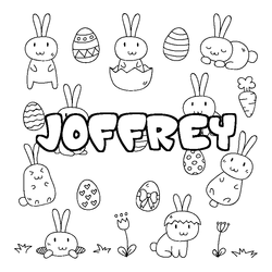 Coloraci&oacute;n del nombre JOFFREY - decorado Pascua