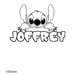 Coloraci&oacute;n del nombre JOFFREY - decorado Stitch