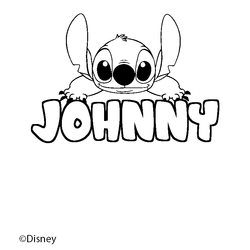 Coloraci&oacute;n del nombre JOHNNY - decorado Stitch
