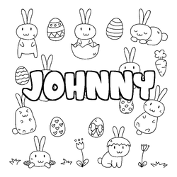 Coloraci&oacute;n del nombre JOHNNY - decorado Pascua