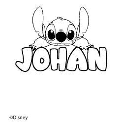Coloraci&oacute;n del nombre JOHAN - decorado Stitch