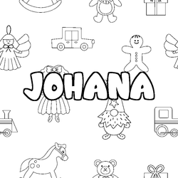 Coloraci&oacute;n del nombre JOHANA - decorado juguetes