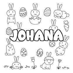 Coloraci&oacute;n del nombre JOHANA - decorado Pascua
