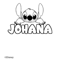 Coloraci&oacute;n del nombre JOHANA - decorado Stitch