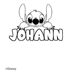 Coloraci&oacute;n del nombre JOHANN - decorado Stitch