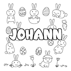 Coloraci&oacute;n del nombre JOHANN - decorado Pascua