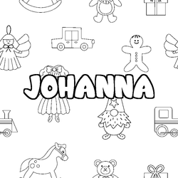 Coloraci&oacute;n del nombre JOHANNA - decorado juguetes