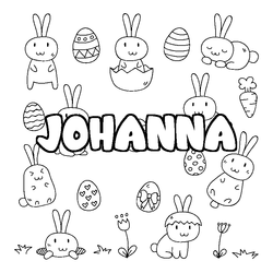 Coloraci&oacute;n del nombre JOHANNA - decorado Pascua
