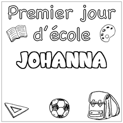 Coloraci&oacute;n del nombre JOHANNA - decorado primer d&iacute;a de escuela