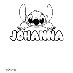 Coloraci&oacute;n del nombre JOHANNA - decorado Stitch