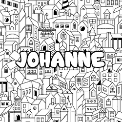 Coloraci&oacute;n del nombre JOHANNE - decorado ciudad