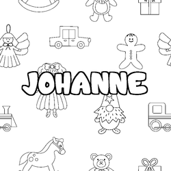 Coloraci&oacute;n del nombre JOHANNE - decorado juguetes