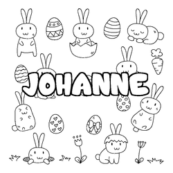 Coloraci&oacute;n del nombre JOHANNE - decorado Pascua