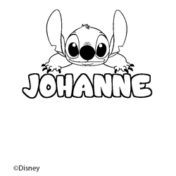 Coloraci&oacute;n del nombre JOHANNE - decorado Stitch
