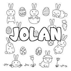 Coloraci&oacute;n del nombre JOLAN - decorado Pascua