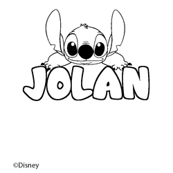 Coloraci&oacute;n del nombre JOLAN - decorado Stitch