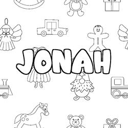 Coloraci&oacute;n del nombre JONAH - decorado juguetes
