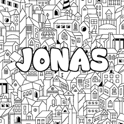 Coloraci&oacute;n del nombre JONAS - decorado ciudad