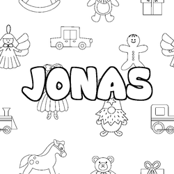 Coloraci&oacute;n del nombre JONAS - decorado juguetes