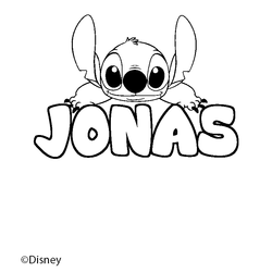 Coloraci&oacute;n del nombre JONAS - decorado Stitch