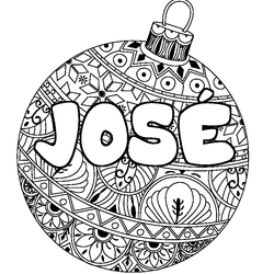 Coloraci&oacute;n del nombre JOS&Eacute; - decorado bola de Navidad
