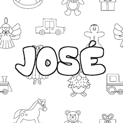 Coloraci&oacute;n del nombre JOS&Eacute; - decorado juguetes