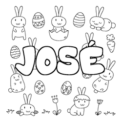 Coloraci&oacute;n del nombre JOS&Eacute; - decorado Pascua