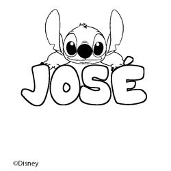 Coloraci&oacute;n del nombre JOS&Eacute; - decorado Stitch