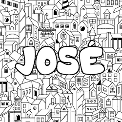 Coloraci&oacute;n del nombre JOS&Eacute; - decorado ciudad