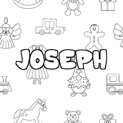 Coloraci&oacute;n del nombre JOSEPH - decorado juguetes