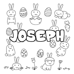 Coloraci&oacute;n del nombre JOSEPH - decorado Pascua