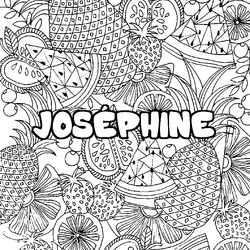 Coloraci&oacute;n del nombre JOS&Eacute;PHINE - decorado mandala de frutas