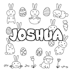 Coloraci&oacute;n del nombre JOSHUA - decorado Pascua