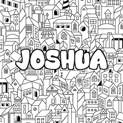 Coloraci&oacute;n del nombre JOSHUA - decorado ciudad