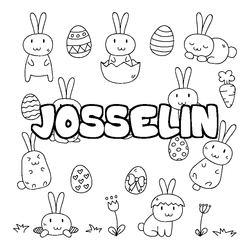 Coloraci&oacute;n del nombre JOSSELIN - decorado Pascua