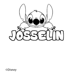 Coloraci&oacute;n del nombre JOSSELIN - decorado Stitch