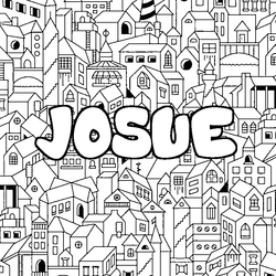 Coloraci&oacute;n del nombre JOSUE - decorado ciudad