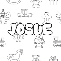 Coloraci&oacute;n del nombre JOSUE - decorado juguetes